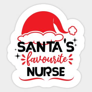 santa's favorite nurse Sticker